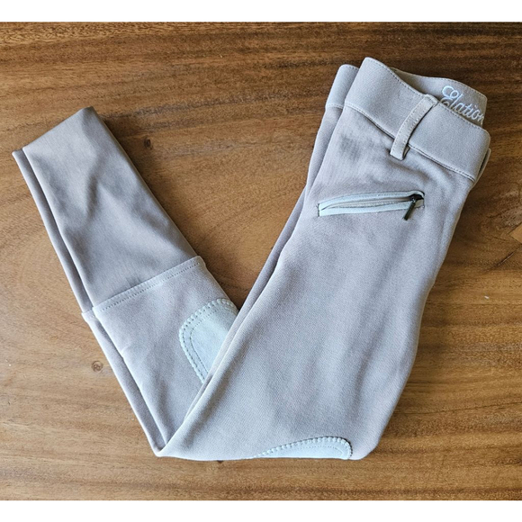 Girls Elation Red Label Riding Pants Size 8 Beige - Picture 2 of 11